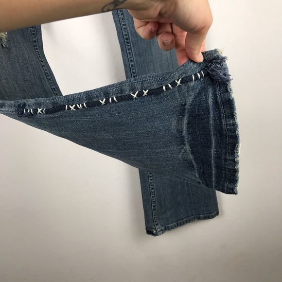 Vintage Calvin Klein Embroidered Heart Y2K Flare Jeans 28 - Picture 6 of 8